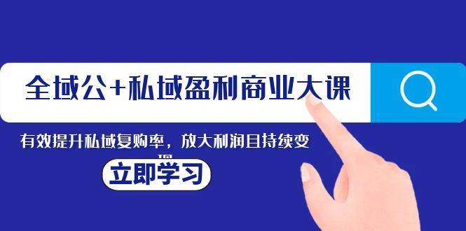 （8045期）全域公+私域盈利商业大课，有效提升私域复购率，放大利润且持续变现汇创网-网创项目_汇创网_中创网_福缘网_冒泡网_资源整合平台汇创网