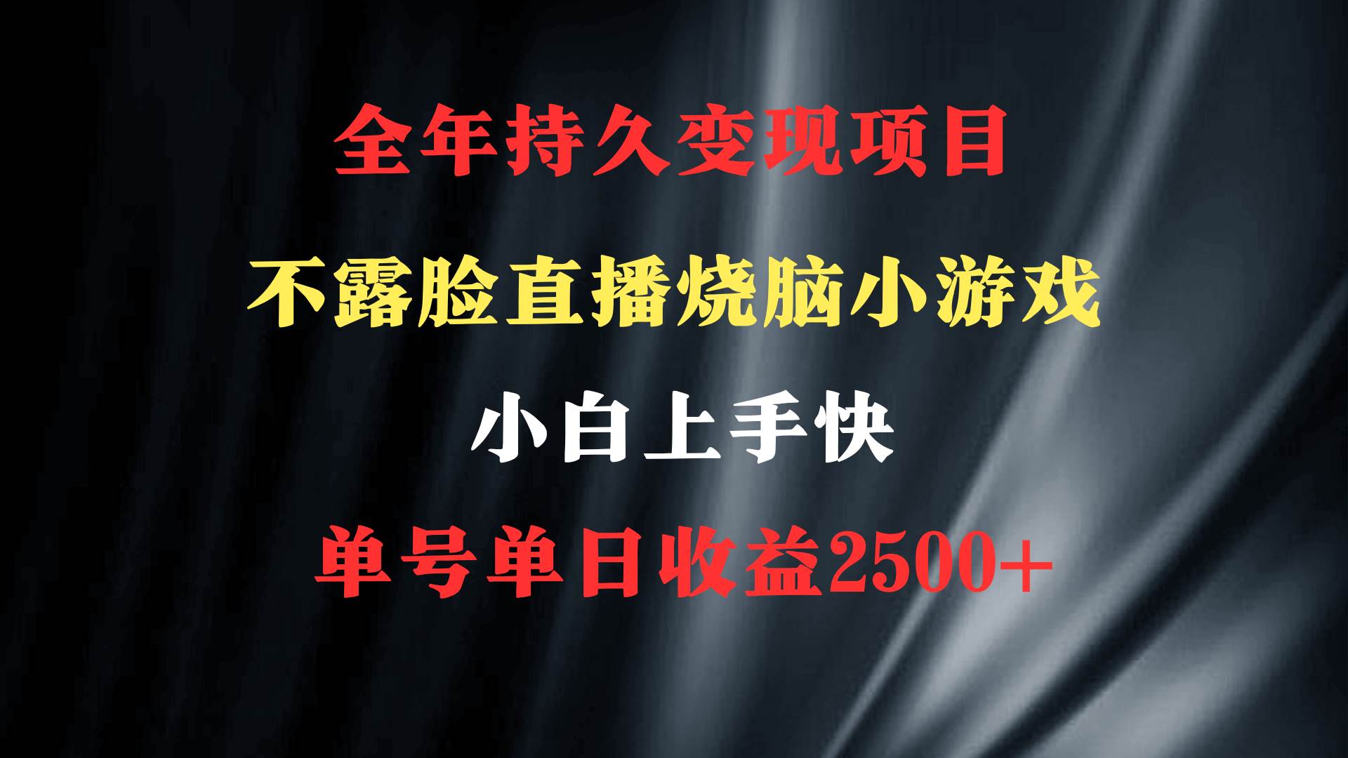 （9168期）2024年 最优项目，烧脑小游戏不露脸直播  小白上手快 无门槛 一天收益2500+汇创网-网创项目_汇创网_中创网_福缘网_冒泡网_资源整合平台汇创网