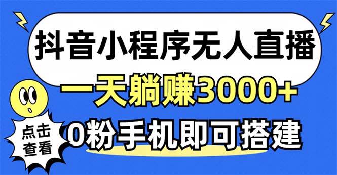 （12988期）抖音小程序无人直播，一天躺赚3000+，0粉手机可搭建，不违规不限流，小…汇创网-网创项目_汇创网_中创网_福缘网_冒泡网_资源整合平台汇创网