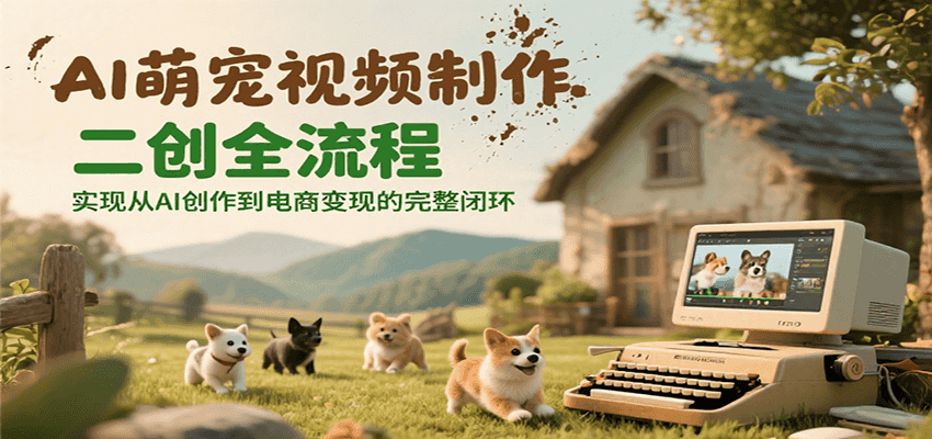 AI萌宠视频制作二创全流程，实现从AI创作到电商变现的完整闭环汇创网-网创项目_汇创网_中创网_福缘网_冒泡网_资源整合平台汇创网