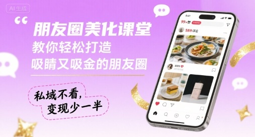朋友圈美化课堂，教你轻松打造，吸睛又吸金的朋友圈，私域不看，变现少一半汇创网-网创项目_汇创网_中创网_福缘网_冒泡网_网创项目平台汇创网