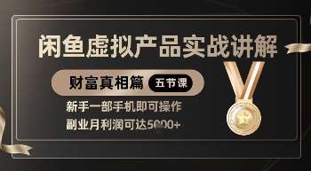 精品！闲鱼虚拟产品实战讲解，新手一部手机即可操作，副业月利润可达5k+汇创网-网创项目_汇创网_中创网_福缘网_冒泡网_资源整合平台汇创网