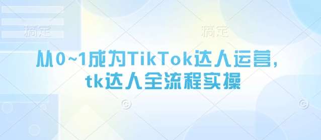 从0~1成为TikTok达人运营，tk达人全流程实操汇创网-网创项目_汇创网_中创网_福缘网_冒泡网_资源整合平台汇创网