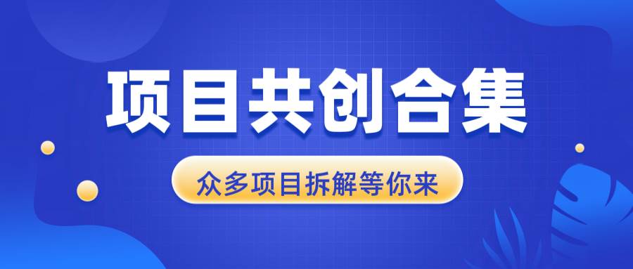 （13778期）项目共创合集，从0-1全过程拆解，让你迅速找到适合自已的项目汇创网-网创项目_汇创网_中创网_福缘网_冒泡网_资源整合平台汇创网