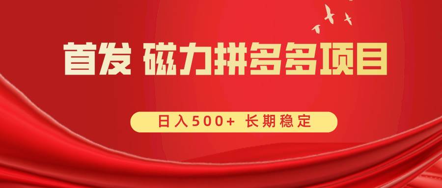 首发 磁力拼多多自撸  日入500+汇创网-网创项目_汇创网_中创网_福缘网_冒泡网_资源整合平台汇创网