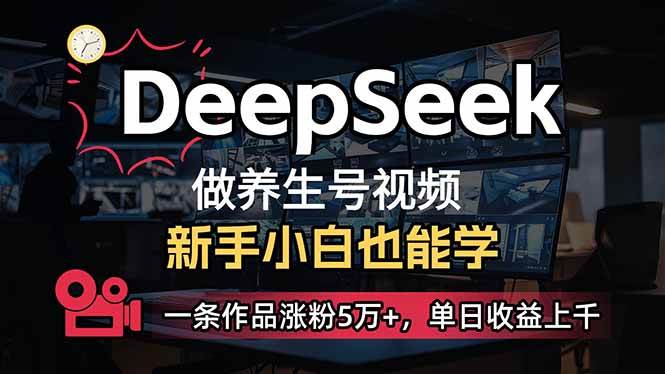 （14199期）小白用DeepSeek做养生号，一条作品涨粉5万+，单日收益上千汇创网-网创项目_汇创网_中创网_福缘网_冒泡网_资源整合平台汇创网