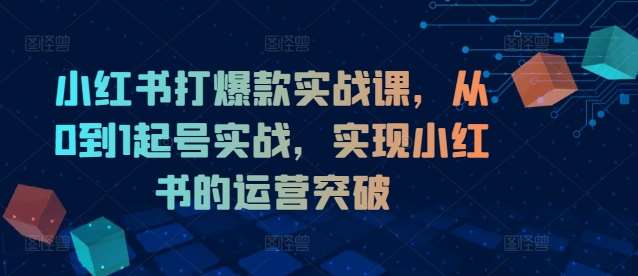 小红书打爆款实战课，从0到1起号实战，实现小红书的运营突破汇创网-网创项目_汇创网_中创网_福缘网_冒泡网_资源整合平台汇创网