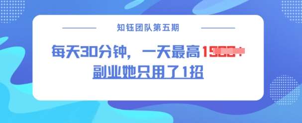 副业她只用了1招，每天30分钟，无脑二创，一天最高1.5k汇创网-网创项目_汇创网_中创网_福缘网_冒泡网_资源整合平台汇创网