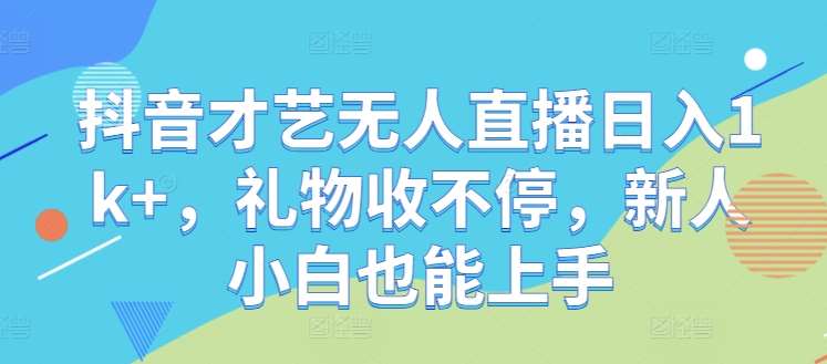 抖音才艺无人直播日入1k+，礼物收不停，新人小白也能上手【揭秘】汇创网-网创项目_汇创网_中创网_福缘网_冒泡网_资源整合平台汇创网