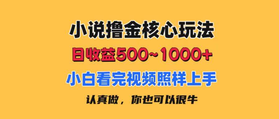 小说撸金核心玩法，日收益500-1000+，小白看完照样上手，0成本有手就行汇创网-网创项目_汇创网_中创网_福缘网_冒泡网_资源整合平台汇创网