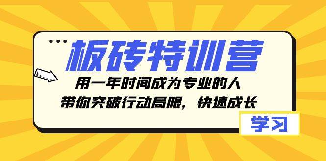（8048期）板砖特训营，用一年时间成为专业的人，带你突破行动局限，快速成长网创项目_汇创网_中创网_福缘网_冒泡网_资源整合平台汇创网