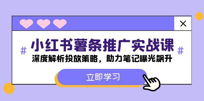 小红书-薯 条 推 广 实战课：深度解析投放策略，助力笔记曝光飙升汇创网-网创项目_汇创网_中创网_福缘网_冒泡网_资源整合平台汇创网