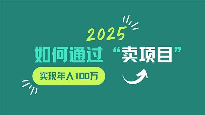 （14176期）2025年如何通过“卖项目”实现年入100万汇创网-网创项目_汇创网_中创网_福缘网_冒泡网_资源整合平台汇创网