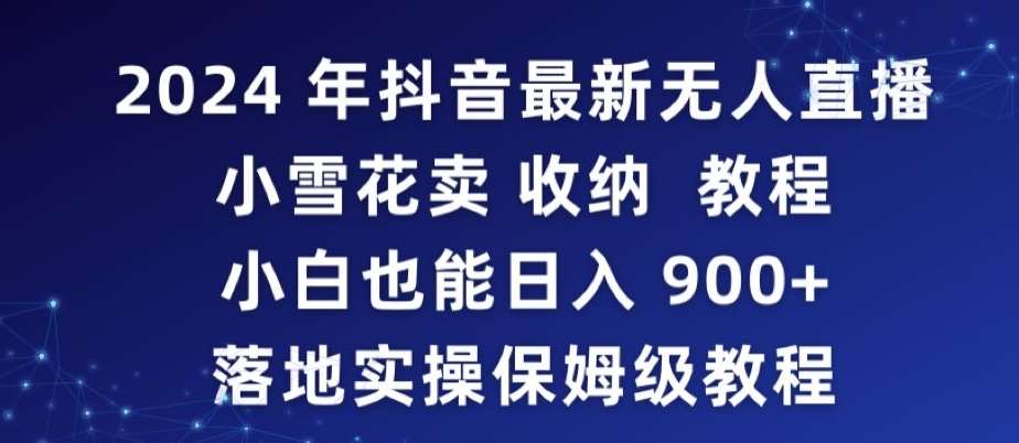 2024年抖音最新无人直播小雪花卖收纳教程，小白也能日入900+落地实操保姆级教程【揭秘】汇创网-网创项目_汇创网_中创网_福缘网_冒泡网_网创项目平台汇创网