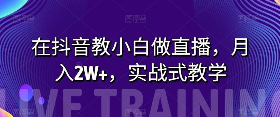 在抖音教小白做直播，月入2W+，实战式教学【揭秘】汇创网-网创项目_汇创网_中创网_福缘网_冒泡网_资源整合平台汇创网