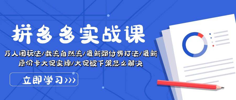 （10865期）拼多多·实战课：万人团玩法/截流自然流/最新强付费打法/最新原价卡大促..汇创网-网创项目_汇创网_中创网_福缘网_冒泡网_资源整合平台汇创网