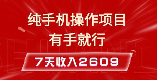 纯手机操作的小项目，有手就能做，7天收入2609+实操教程【揭秘】汇创网-网创项目_汇创网_中创网_福缘网_冒泡网_资源整合平台汇创网