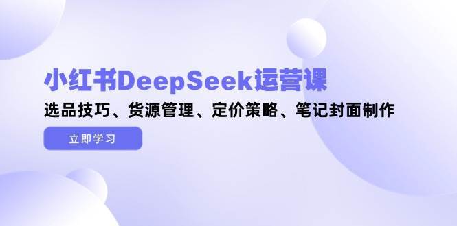小红书DeepSeek运营课，选品技巧、货源管理、定价策略、笔记封面制作汇创网-网创项目_汇创网_中创网_福缘网_冒泡网_资源整合平台汇创网