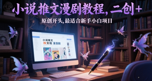 小说推文漫剧教程，二创+原创开头，最适合新手小白项目汇创网-网创项目_汇创网_中创网_福缘网_冒泡网_资源整合平台汇创网