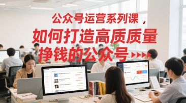 公众号运营系列课，如何打造高质量挣钱的公众号汇创网-网创项目_汇创网_中创网_福缘网_冒泡网_网创项目平台汇创网
