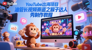 YouTube出海项目，油管长视频赛道之猴子达人秀制作教程汇创网-网创项目_汇创网_中创网_福缘网_冒泡网_资源整合平台汇创网