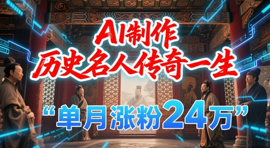暴力起号！用AI制作历史名人传奇一生，单月涨粉24W，涨粉+变现赛道黑马来了汇创网-网创项目_汇创网_中创网_福缘网_冒泡网_网创项目平台汇创网