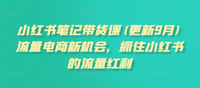 小红书笔记带货课(更新25年5月)流量电商新机会，抓住小红书的流量红利汇创网-网创项目_汇创网_中创网_福缘网_冒泡网_资源整合平台汇创网
