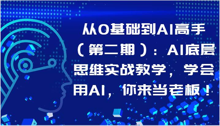 从0基础到AI高手（第二期）：AI底层思维实战教学，学会用AI，你来当老板！汇创网-网创项目_汇创网_中创网_福缘网_冒泡网_资源整合平台汇创网