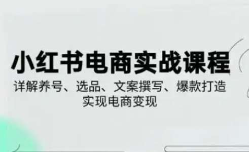小红书从0-1实操课(2023-2025)，详解养号、选品、文案撰写、爆款打造实现电商变现汇创网-网创项目_汇创网_中创网_福缘网_冒泡网_资源整合平台汇创网