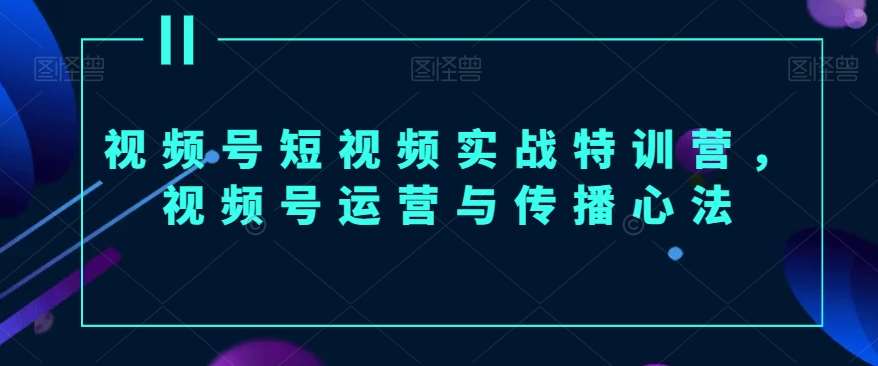 视频号短视频实战特训营，视频号运营与传播心法汇创网-网创项目_汇创网_中创网_福缘网_冒泡网_网创项目平台汇创网