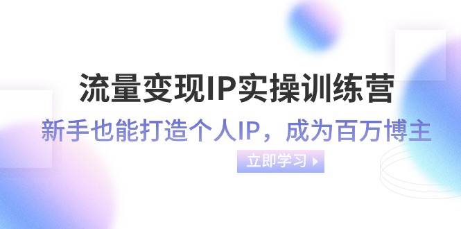 流量变现IP实操训练营：新手也能打造个人IP，成为百万 博主（46节课）汇创网-网创项目_汇创网_中创网_福缘网_冒泡网_资源整合平台汇创网
