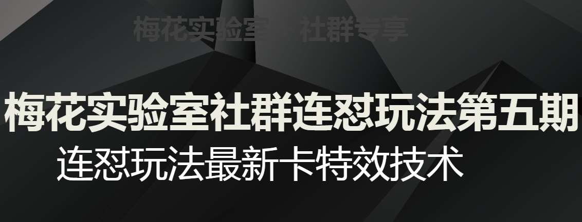 梅花实验室社群连怼玩法第五期，视频号连怼玩法最新卡特效技术汇创网-网创项目_汇创网_中创网_福缘网_冒泡网_资源整合平台汇创网