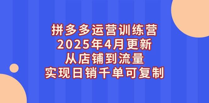 （14469期）拼多多运营训练营2025年4月更新，从店铺到流量，实现日销千单可复制汇创网-网创项目_汇创网_中创网_福缘网_冒泡网_网创项目平台汇创网