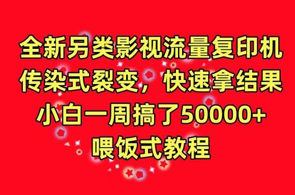 全新另类影视流量复印机，传染式裂变，快速拿结果，小白一周搞了50000+，喂饭式教程【揭秘】汇创网-网创项目_汇创网_中创网_福缘网_冒泡网_网创项目平台汇创网
