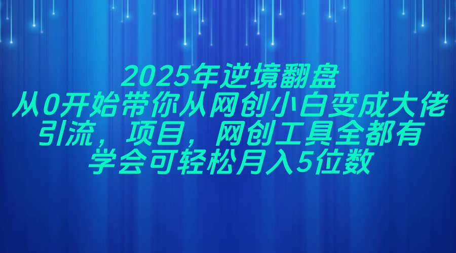 （14473期）2025年逆境翻盘，从0开始带你从网创小白变成大佬，引流，项目，网创工…汇创网-网创项目_汇创网_中创网_福缘网_冒泡网_网创项目平台汇创网