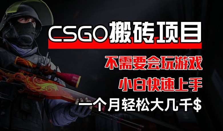 CSGO 装备搬砖项目，操作简单，不需要会玩游戏，小白也能快速上手，一个月轻松大几千【揭秘】汇创网-网创项目_汇创网_中创网_福缘网_冒泡网_网创项目平台汇创网