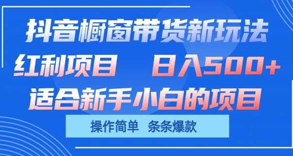 抖音橱窗带货新玩法，单日收益几张，操作简单，条条爆款【揭秘】汇创网-网创项目_汇创网_中创网_福缘网_冒泡网_资源整合平台汇创网