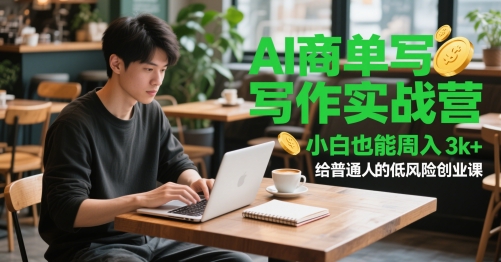 AI商单写作实战营，小白也能周入3k+，给普通人的低风险创业课汇创网-网创项目_汇创网_中创网_福缘网_冒泡网_资源整合平台汇创网