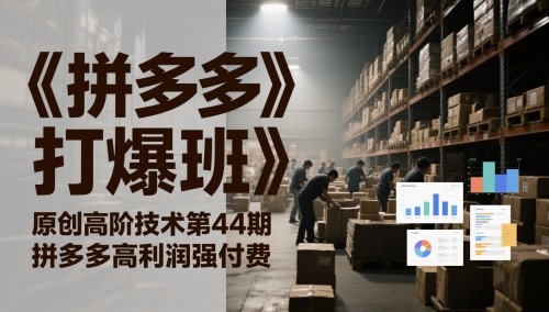 《拼多多打爆班》原创高阶技术第44期，拼多多高利润强付费汇创网-网创项目_汇创网_中创网_福缘网_冒泡网_资源整合平台汇创网