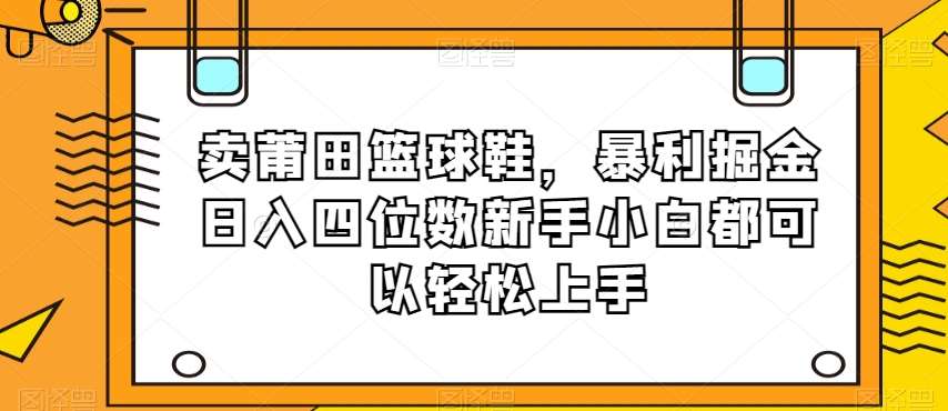 卖莆田篮球鞋，暴利掘金日入四位数新手小白都可以轻松上手【揭秘】汇创网-网创项目_汇创网_中创网_福缘网_冒泡网_资源整合平台汇创网