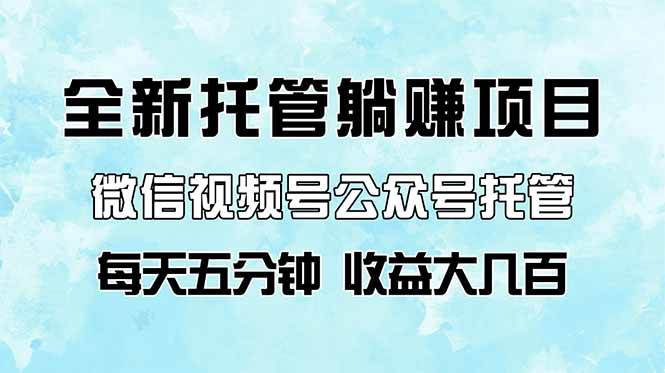 （14425期）全新托管躺赚项目，微信视频号公众号托管代运营，每天五分钟，收益大几百汇创网-网创项目_汇创网_中创网_福缘网_冒泡网_资源整合平台汇创网