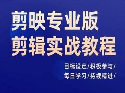 剪映专业版剪辑实战教程，目标设定/积极参与/每日学习/持续精进汇创网-网创项目_汇创网_中创网_福缘网_冒泡网_资源整合平台汇创网