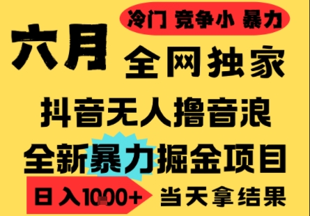 25年6月高爆抖音无人直播最新撸音浪掘金项目，小白可做，无脑日入1k+，门槛低可批量矩阵【揭秘】汇创网-网创项目_汇创网_中创网_福缘网_冒泡网_资源整合平台汇创网