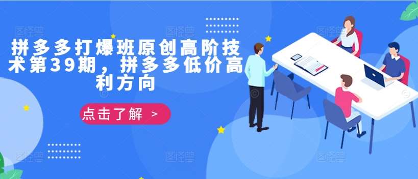 拼多多打爆班原创高阶技术第39期，拼多多低价高利方向汇创网-网创项目_汇创网_中创网_福缘网_冒泡网_资源整合平台汇创网