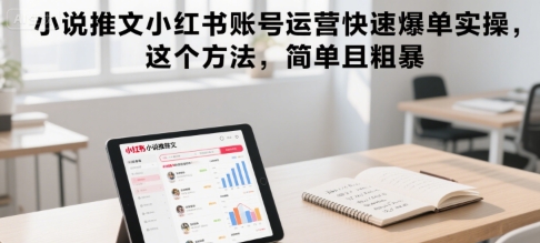小说推文小红书账号运营快速爆单实操，这个方法，简单且粗暴汇创网-网创项目_汇创网_中创网_福缘网_冒泡网_网创项目平台汇创网