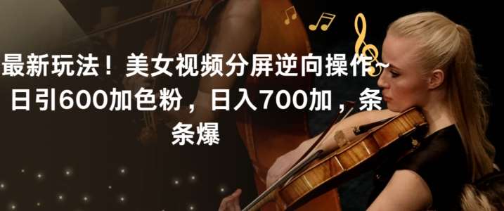 最新玩法！美女视频分屏逆向操作~日引600加色粉，日入700加，条条爆【揭秘】汇创网-网创项目_汇创网_中创网_福缘网_冒泡网_资源整合平台汇创网