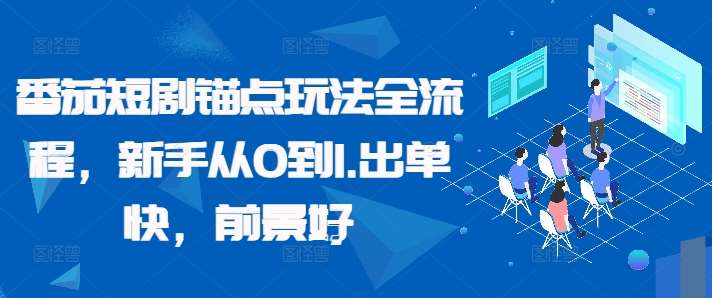 番茄短剧锚点玩法全流程，新手从0到1，出单快，前景好汇创网-网创项目_汇创网_中创网_福缘网_冒泡网_资源整合平台汇创网