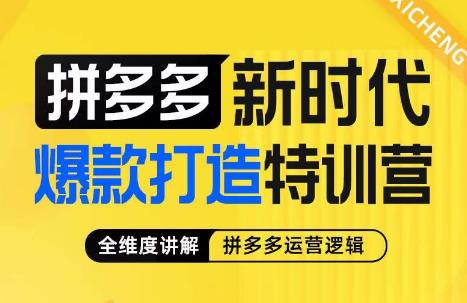 玺承·拼多多新时代爆款打造特训营，全维度讲解拼多多运营逻辑汇创网-网创项目_汇创网_中创网_福缘网_冒泡网_网创项目平台汇创网