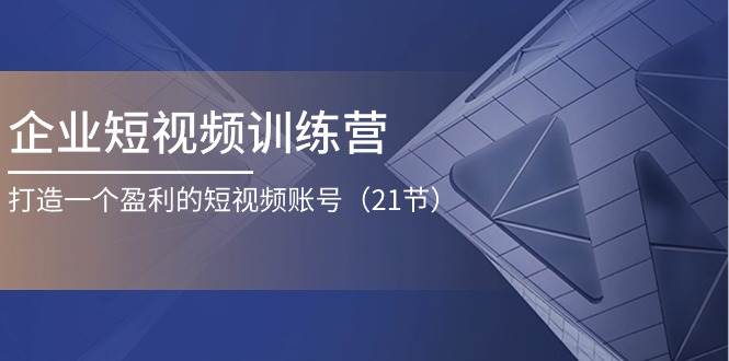 （11278期）企业短视频训练营：打造一个盈利的短视频账号（21节）汇创网-网创项目_汇创网_中创网_福缘网_冒泡网_资源整合平台汇创网
