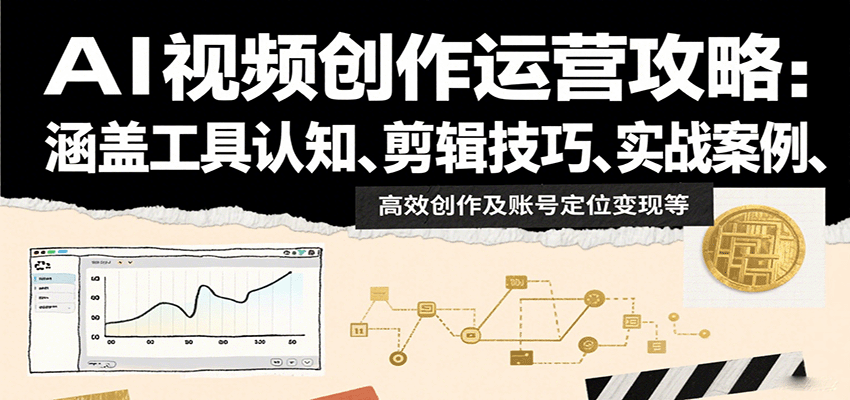AI视频创作运营攻略：涵盖工具认知、剪辑技巧、实战案例、高效创作及账号定位变现等汇创网-网创项目_汇创网_中创网_福缘网_冒泡网_网创项目平台汇创网